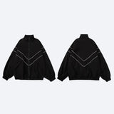 STRIPE WINDBREAKER BLACK