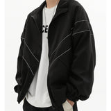 STRIPE WINDBREAKER BLACK